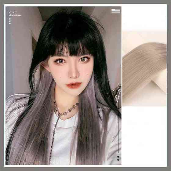 Накладне пасмо волосся кольорове на шпильках 60 см Сірий Вінниця