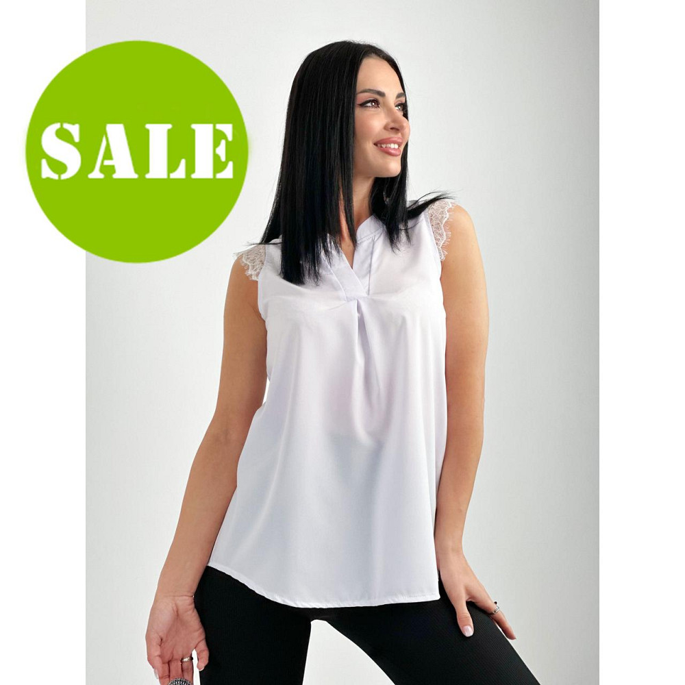 Літня блузка з мереживом "Diana" оптом | Розпродаж моделі Київ - фото 1