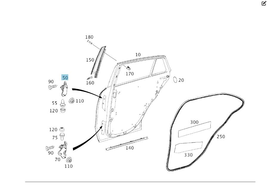 Mercedes-Benz  A2927300237 Верхня петля задніх правих дверей GLE Coupe C292 Одесса - изображение 2