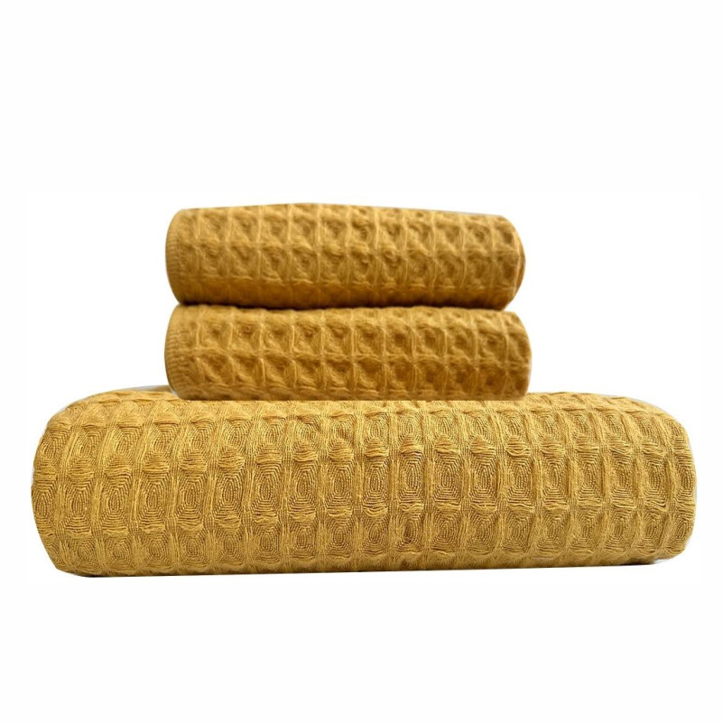 Набір вафельних рушників Lovely Svi 3 в 1: 70 на 140 см, 2 шт. — 34 на 72 см — Жовтий (110826) Київ - фото 1