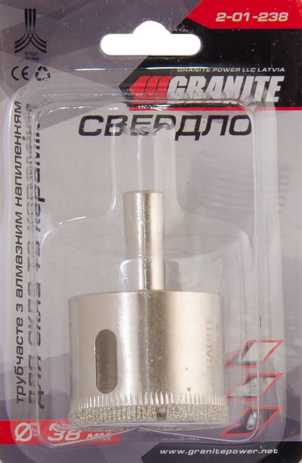 GRANITE Свердло для скла та кераміки GRANITE трубчасте з алмазним напиленням 38 мм 2-01-238 Коломия - фото 4