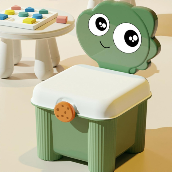 Органайзер для хранения игрушек с крышкой, детский стул-органайзер для игрушек, 34,5×25×18см, зеленый цвет Каменец-Подольский