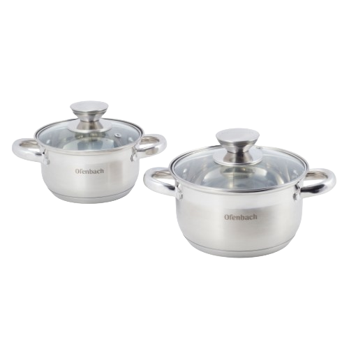 Набір каструль 4 предмети (каструлі 1,1/1,7л) нержавіюча сталь Ofenbach Житомир - фото 1