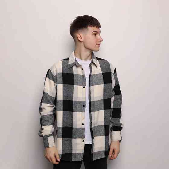 Рубашка в клетку черно-белая. Мужская рубашка Pobedov Tartan в клетку черно-белая Киев