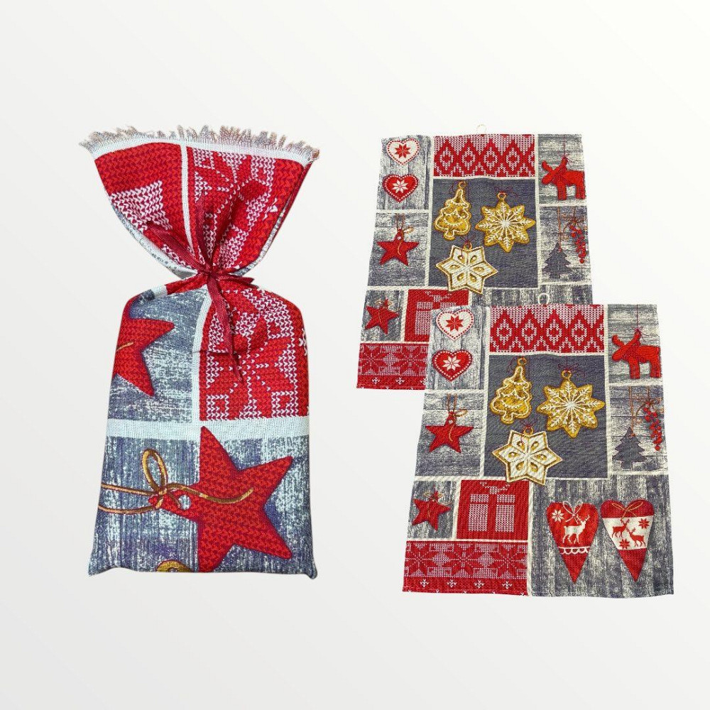 Ecotton Набір рушників Ecotton подарунковий Новий рік кухонних вафельних 2 шт. у наборі новоріч Київ - фото 6
