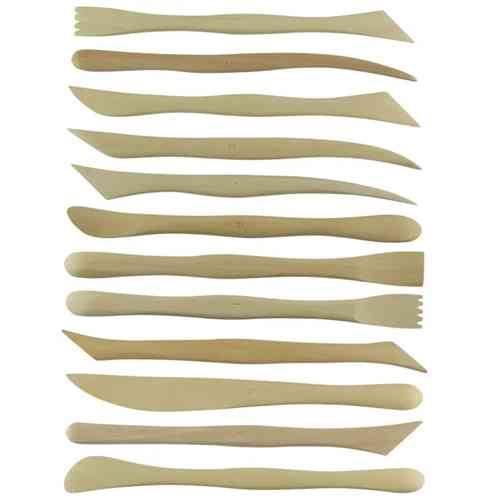 Набор лопаток стеков для лепки с полимерной глины, 38шт, дерево Вінниця