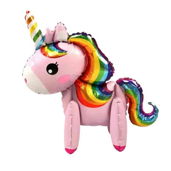 Фольгированный шарик стоячая фигура Единорог розовый 53*55см Киев