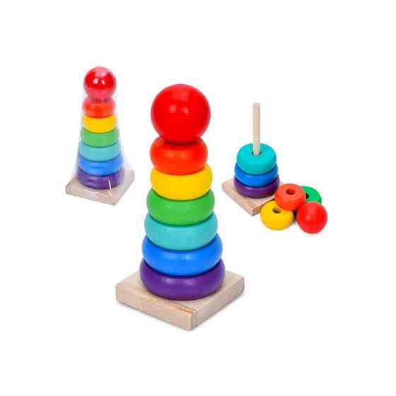 Деревянная игрушка пирамидка MD 0819P 6 колец Винница