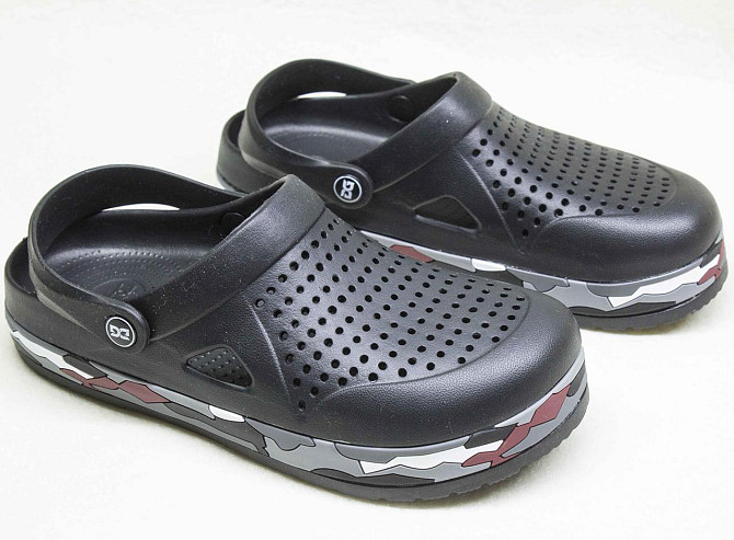 Крокси чорні сабо чоловічі crocs чоловічі літні гумові ляпанці із закритим носком 41 розмір - 26 см Одеса - фото 1
