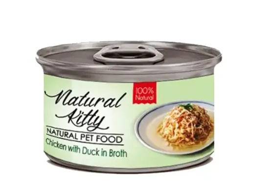 Влажный корм Natural Kitty Broth Series дополнительный корм для кошек курица с уткой в ​​бульоне, 80 г Винница