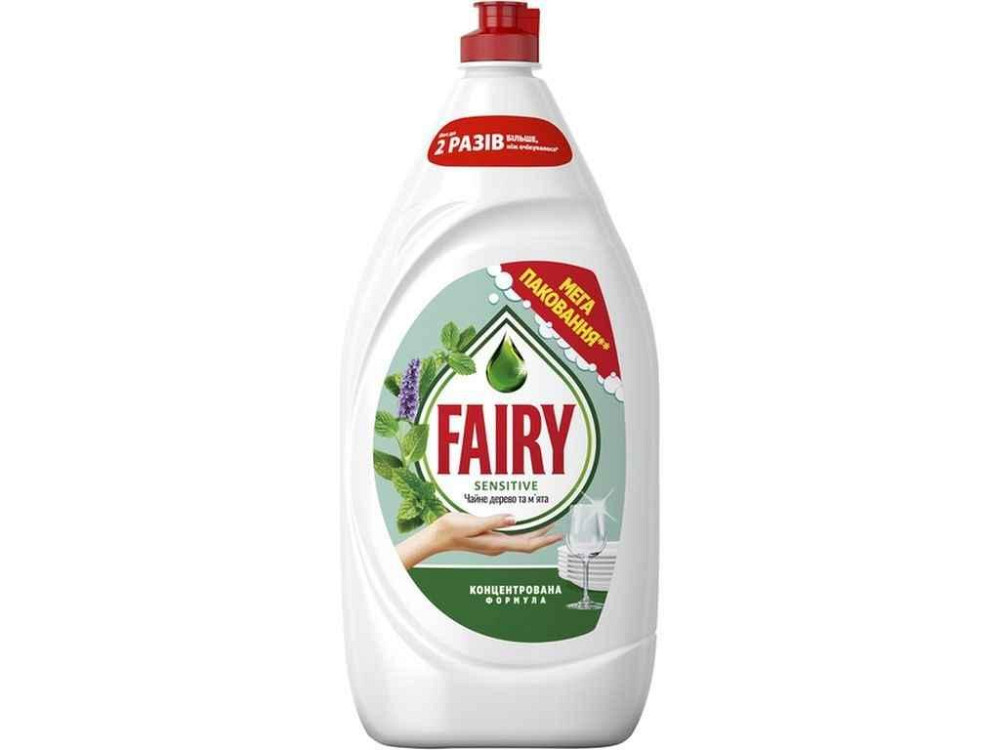 Средство для мытья посуды 1,35л Сенситив Чайное дерево и мята ТМ FAIRY Киев - изображение 1