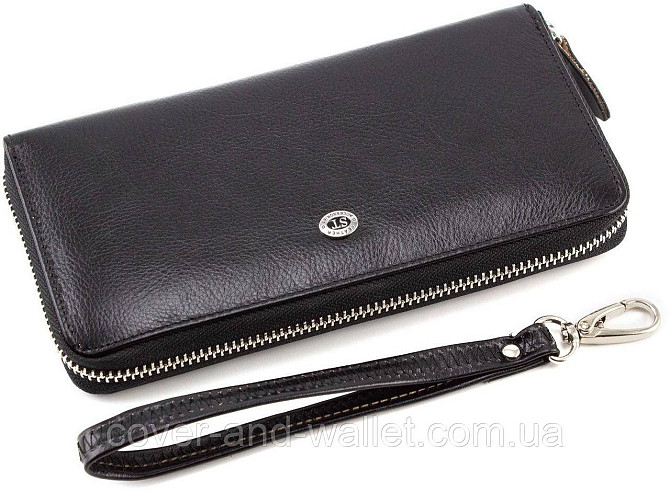 Чоловічий гаманець клатч з гладкої шкіри на блискавці ST Leather Київ - фото 1