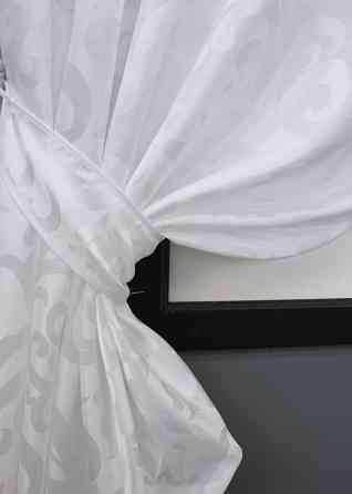 Комплект коротких штор VR-Textil Жакард Вензель № 418ш Білий 130х170 см 2 шт (35-0238) Київ