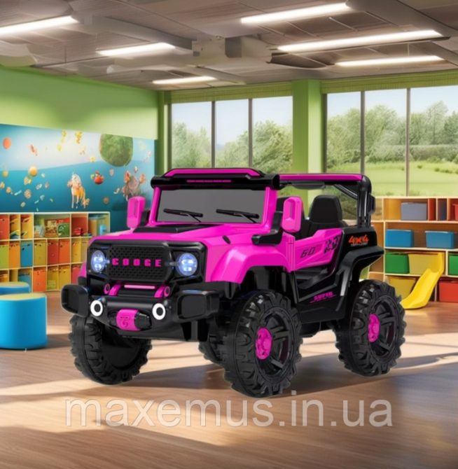 Детский электромобиль джип Spoko SP-V70 Розовый 4х4 на аккумуляторе 12V с пультом управления для девочки Мостиска - изображение 15