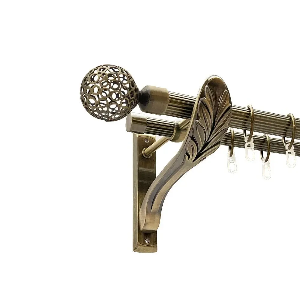 Карниз Orvit Савона металевий дворядний ретро рифлена труба кільце металеве Антик 25\19 мм 160 см Львов - изображение 1