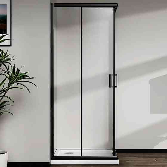 Скляна душова кабіна AVKO Glass RDR06, 190х90х90 Black перегородка для душу Київ
