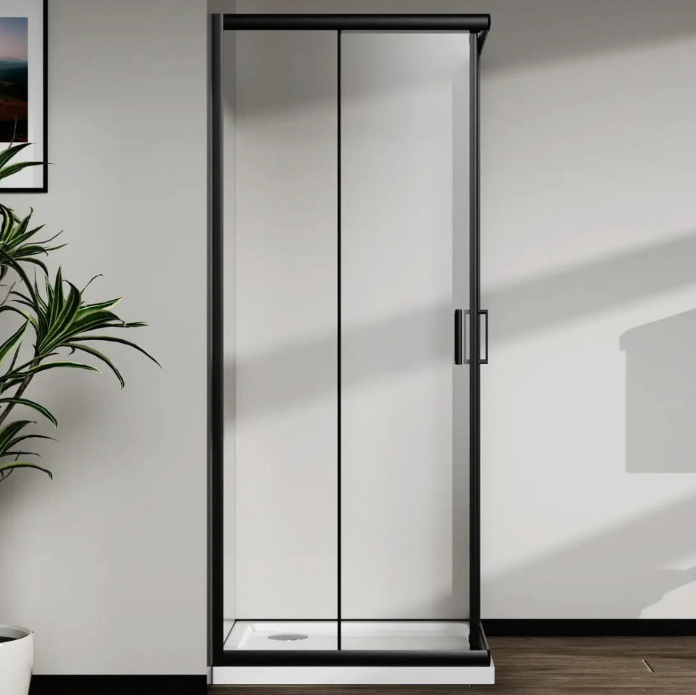 Скляна душова кабіна AVKO Glass RDR06, 190х90х90 Black перегородка для душу Київ - фото 2