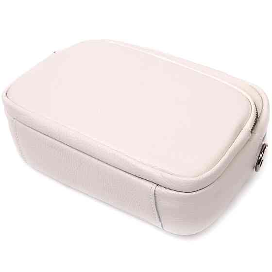 Стильная женская сумка кросс-боди из натуральной кожи Vintage 22295 Белая Киев