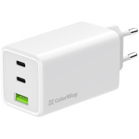 Зарядний пристрій ColorWay C101B GaN Mini 100W PD PPS 2xUSB-C + USB-A white (CW-CHS061PD-WT) Киев - изображение 1
