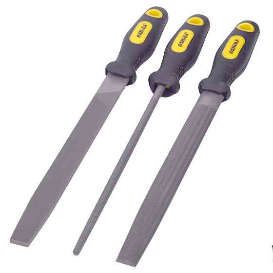 Набір напилок 3 шт 200 мм No2 двокомпонентна ручка (плоский, напівкруглий, круглий) SIGMA (4408601) Київ