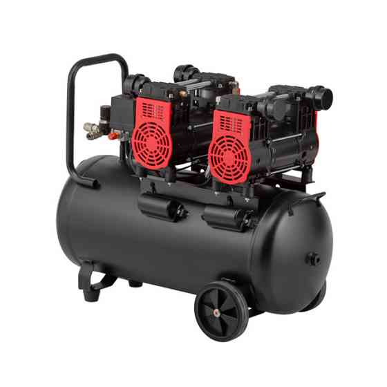 Компресор, 50 л, 2×1,5 кВт, 230 В, 8 атм, 400 л/хв, 1400 об/хв,  безмасляний, 4 циліндри, 68 дБ INTERTOOL PT-0037 Киев