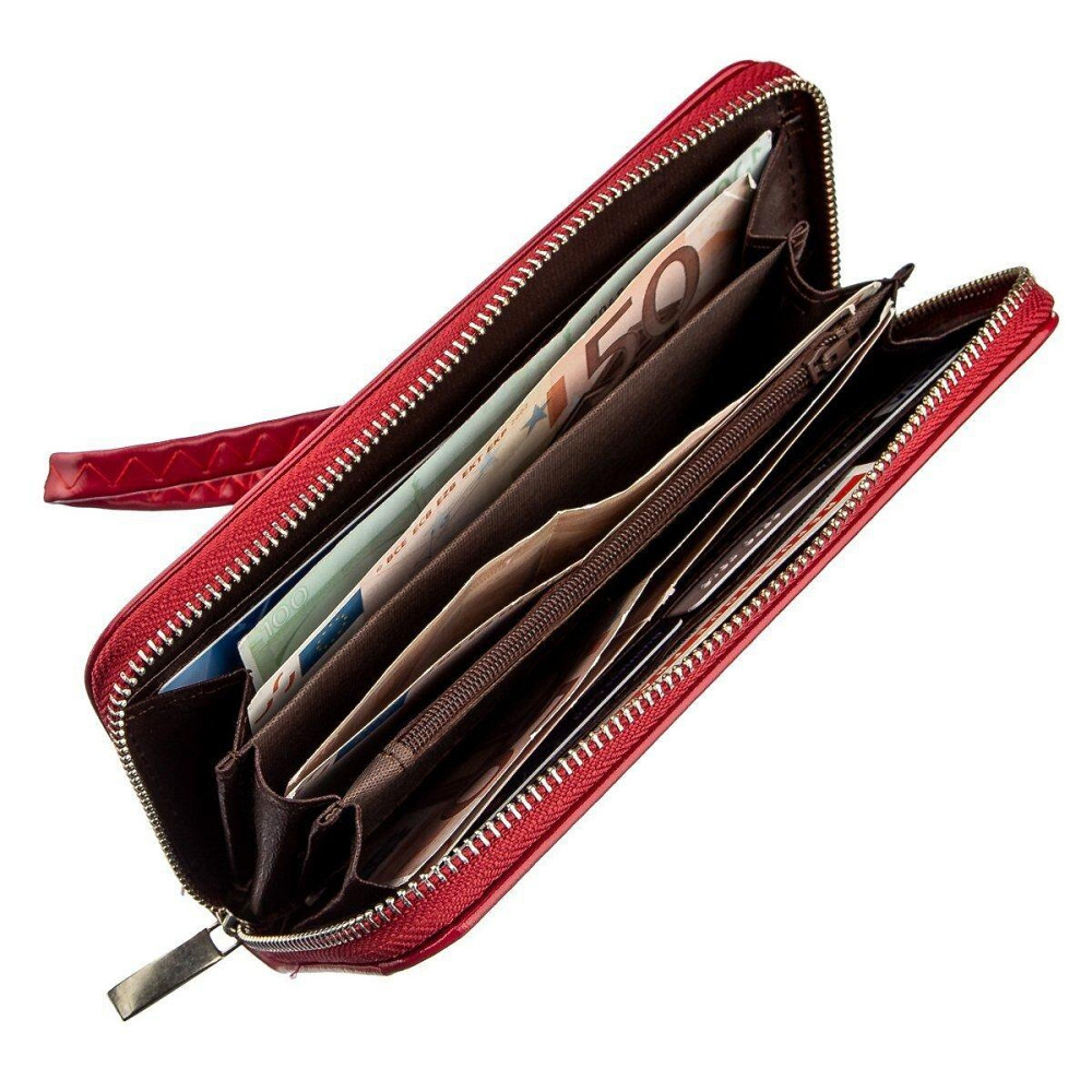 Гаманець жіночий на одну блискавку з екокожі гладкий Рожевий (KIVI) Київ - фото 2