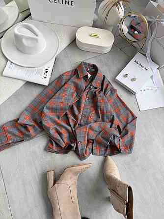 Женская повседневная оверсайз рубашка в клетку костюмный тиар Одесса