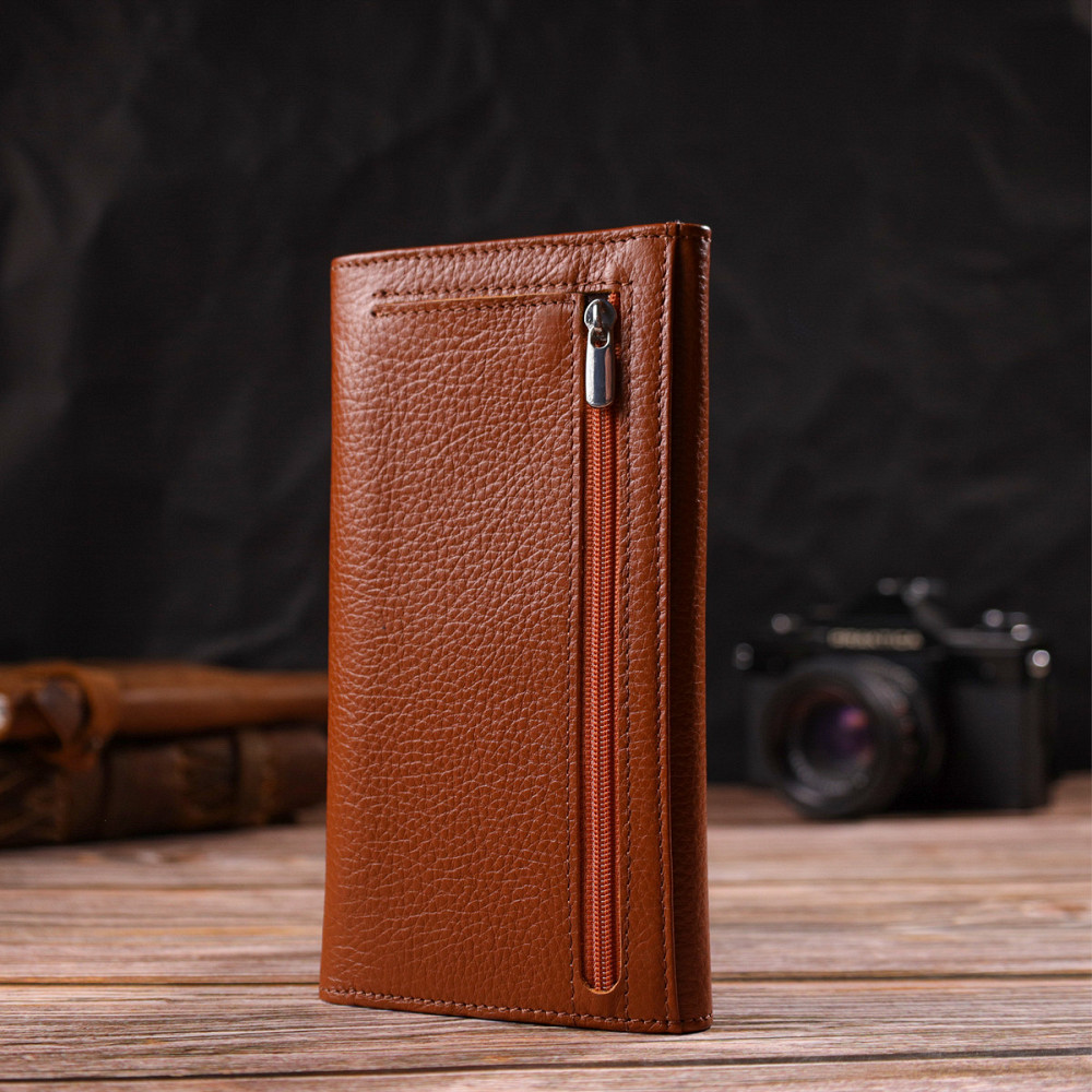 Жіночий зручний гаманець з натуральної шкіри CANPELLINI 21829 Коричневий Київ - фото 2