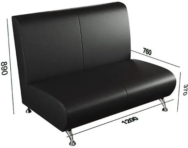 Диван для зони очікування Олімп Чорний Київ - фото 2