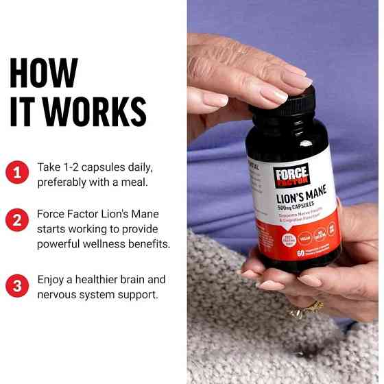 Ежовик гребенчатый Force Factor Lion's Mane 500 mg 60 Vegetable Capsules Луцк