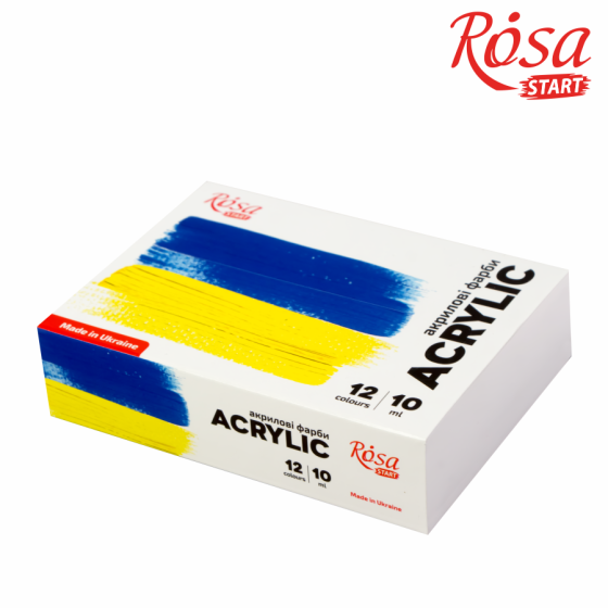 Набор акриловых красок Ukraine 12×10мл ROSA START Киев