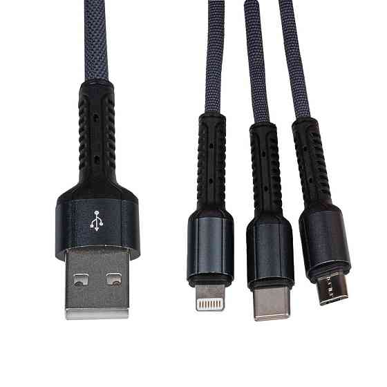 Кабель (шнур) LP 3 в 1 USB 3.0 to Type-C/Lightning/Micro-USB 1м (C20CM) Киев