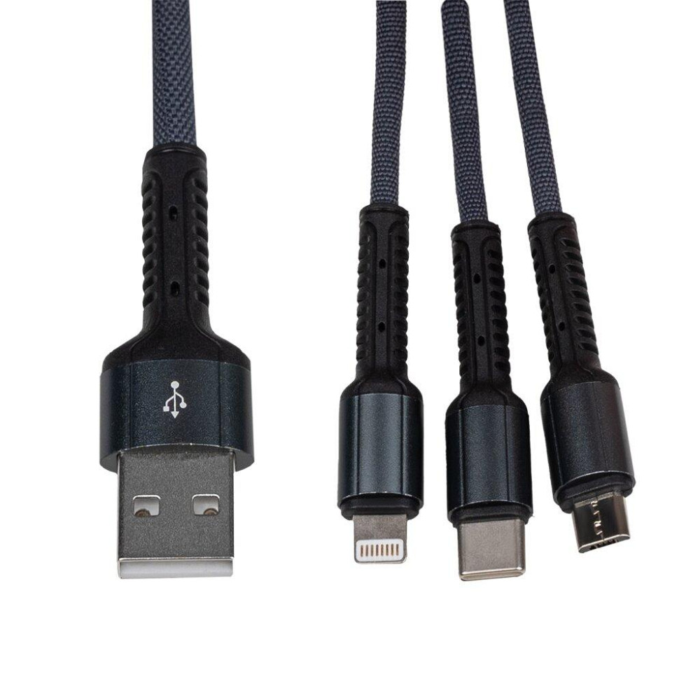 Кабель (шнур) LP 3 в 1 USB 3.0 to Type-C/Lightning/Micro-USB 1м (C20CM) Киев - изображение 1