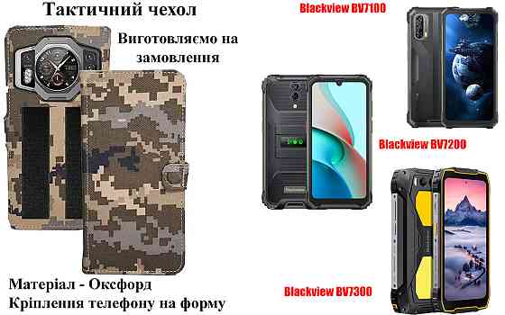 Тактический чехол для Blackview BV6600, BV6600E, крепится к снаряжению на липучке Киев