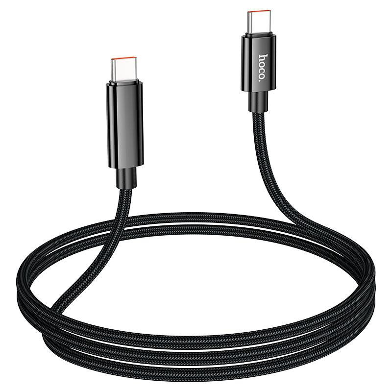 Кабель HOCO U125 Benefit 100W charging data cable with display Type-C to Type-C Black Одеса - фото 4