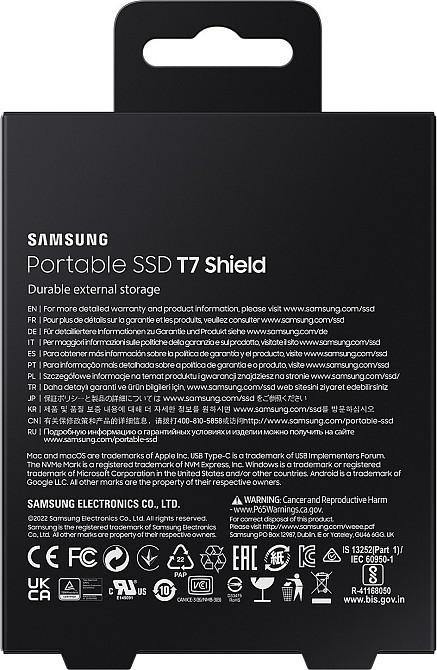 Накопичувач зовнішній SSD 2.5" USB 2.0 TB Samsung T7 Shield Blue (MU-PE2T0R/EU) Синій Харків - фото 7