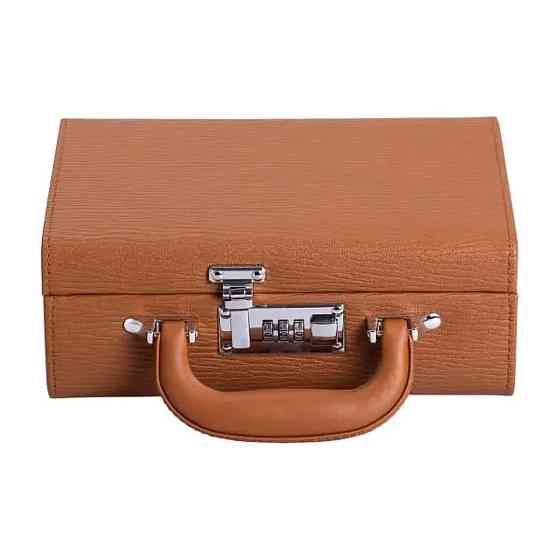 Скринька для прикрас з еко шкіри 2 яруси з кодовим замком органайзер для ювелірних виробів HP-5-24R Коломия