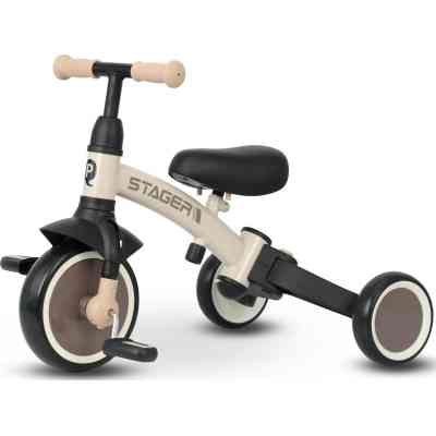 Дитячий велосипед QPlay Stager 3 в 1 з ручкою, біговел, Beige-Brown (T80STAGERBeigeBrown) Вінниця