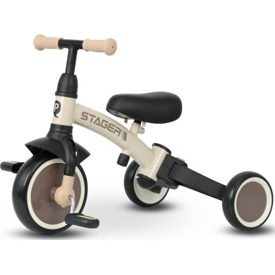 Дитячий велосипед QPlay Stager 3 в 1 з ручкою, біговел, Beige-Brown (T80STAGERBeigeBrown) Вінниця - фото 4