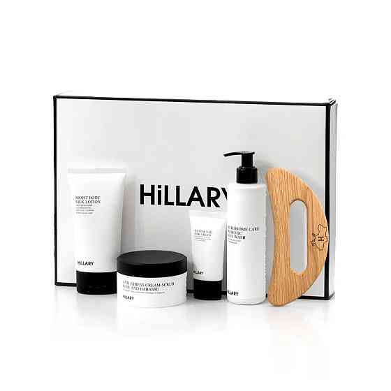 Набір шовкового догляду за тілом з дерев'яним шкребком Perfect Silk Body Care + Gua Sha Hillary Вінниця