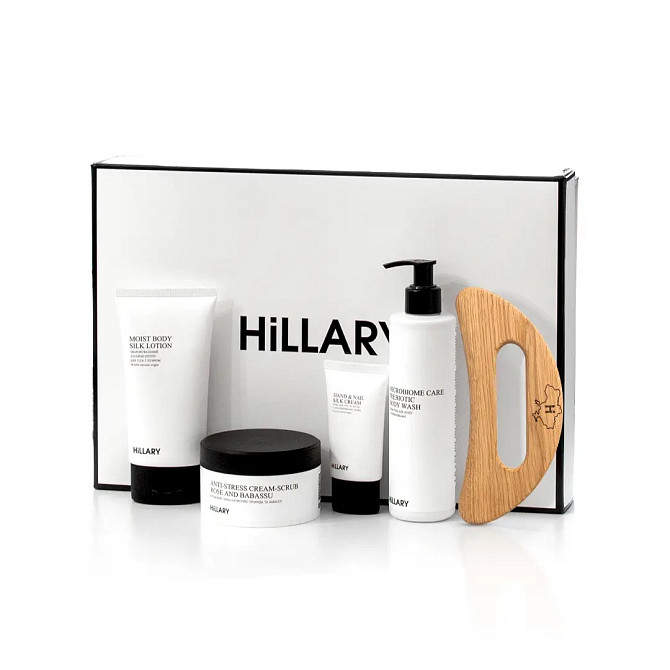 Набір шовкового догляду за тілом з дерев'яним шкребком Perfect Silk Body Care + Gua Sha Hillary Вінниця - фото 1