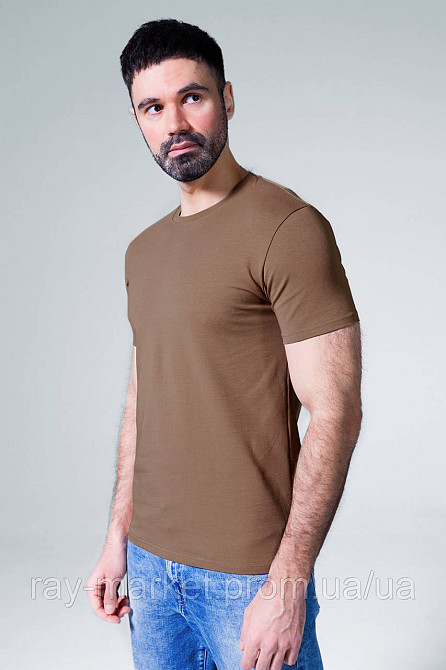 Футболка базова Ray Premium Fit чоловіча коричнева (U0102-Brown) XL Київ - фото 3