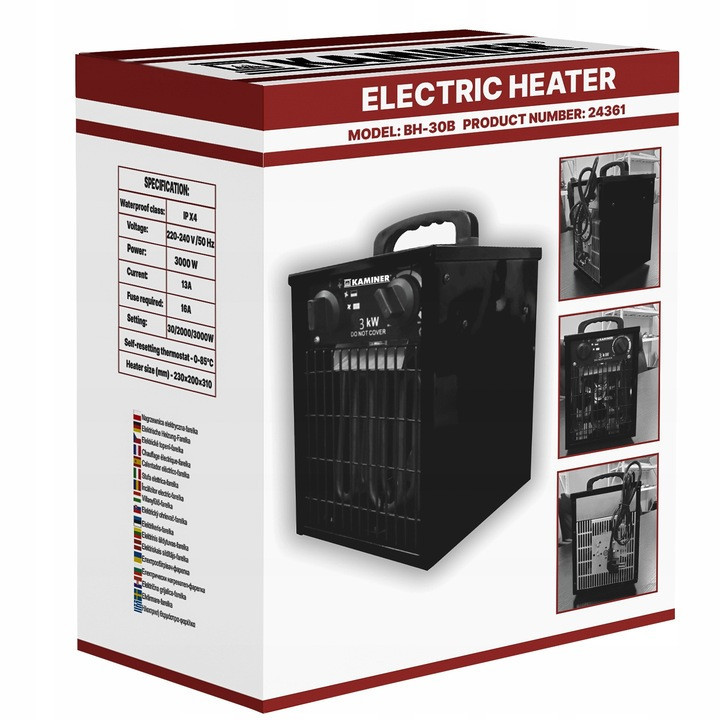 Электрический обогреватель мощность 20 Вт/2000 Вт/3000 Вт Kaminer (24361) Нововолынск - изображение 6
