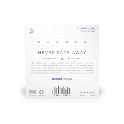 Струны для гитары D'Addario XS 80/20 Bronze Custom Light (11-52) (XSABR1152) Винница - изображение 3