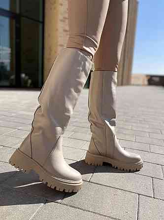 Чоботи жіночі SEE SEVEN латте натуральна шкіра зимні євро-хутро 38р.39р.40р. (4949) 39 Коломия