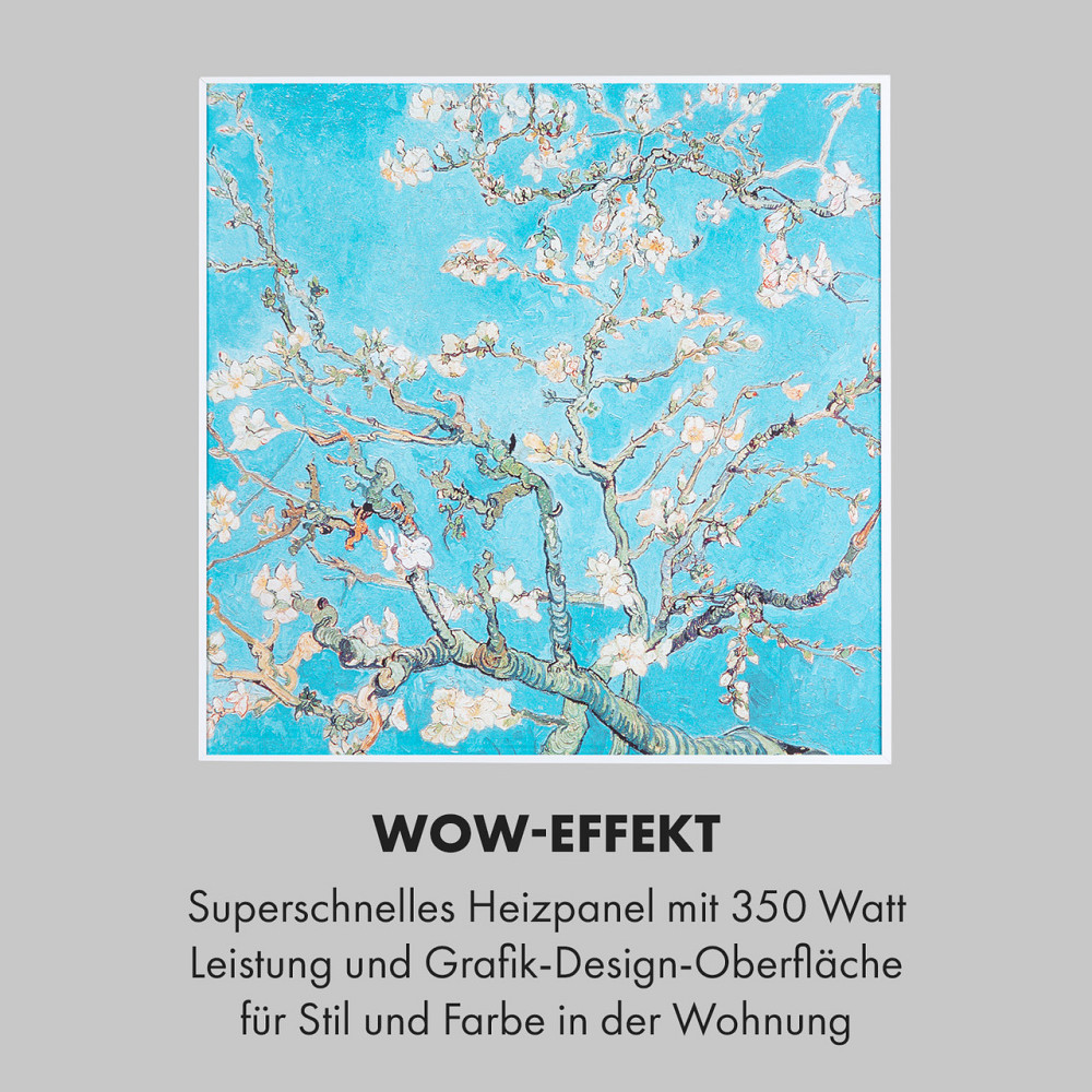 Умный инфракрасный обогреватель Wonderwall Air Art 60x60 см, 350 Вт, настенная установка, управление через Ровно - изображение 5