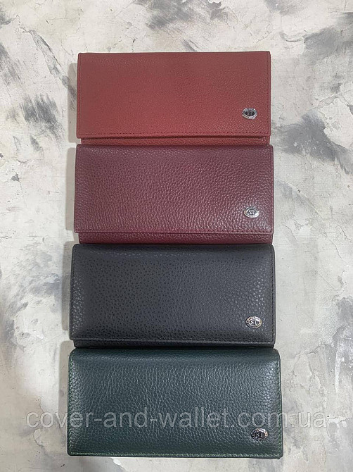 Бордовый женский кожаный кошелёк с монетницей на молнии ST Leather Киев - изображение 8