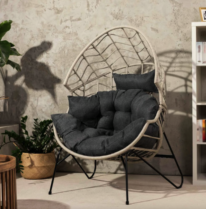 Крісло-кокон ротангове Di Volio Alcamo для відпочинку сірий Киев - изображение 3