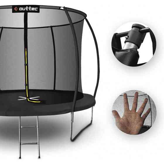 Батут OUTTEC Pumpkin з внутрішньою сіткою 12 футів 366 см чорний Київ