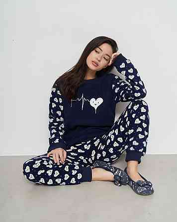 Жіночий теплий домашній костюм зі штанами Фліс - Сердечка Lady Secret 94115 XL Київ